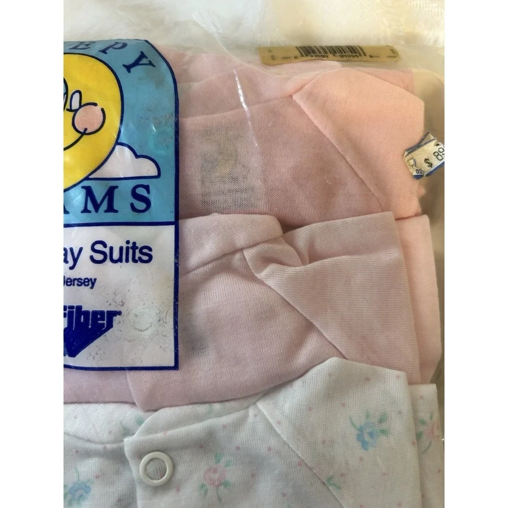 Vintage Sleepy Dreams & Kmart Infant Sleep N Play Suits Lot of‎ 4 New Pink Blue